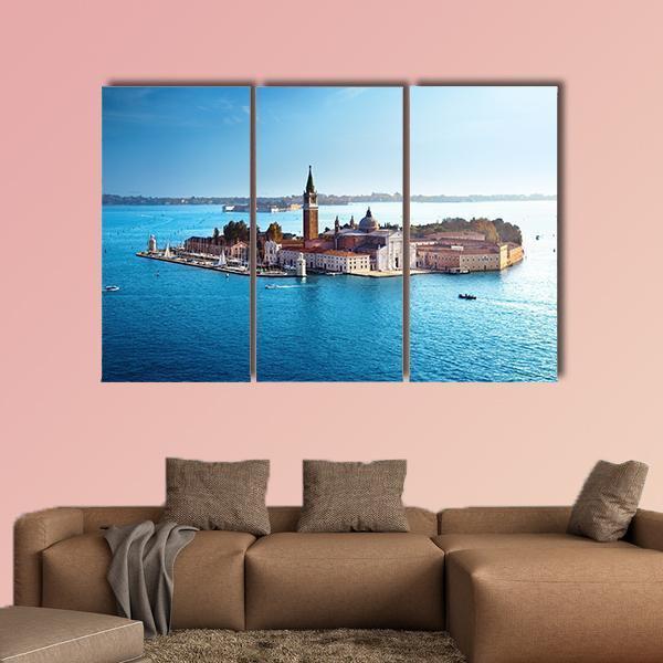 View Of San Giorgio Island In Venice Canvas Wall Art-3 Horizontal-Gallery Wrap-37" x 24"-Tiaracle
