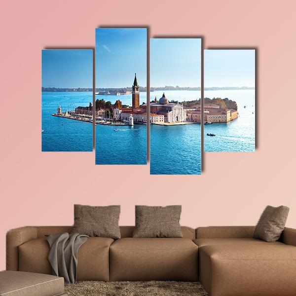 View Of San Giorgio Island In Venice Canvas Wall Art-4 Pop-Gallery Wrap-50" x 32"-Tiaracle