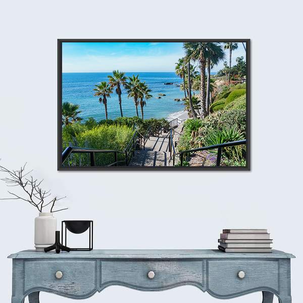 View Of Scenery Around Laguna Beach In California Canvas Wall Art-1 Piece-Floating Frame-24" x 16"-Tiaracle