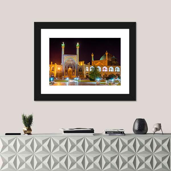 View Of Shah Imam Mosque In Isfahan Iran Canvas Wall Art-1 Piece-Framed Print-20" x 16"-Tiaracle