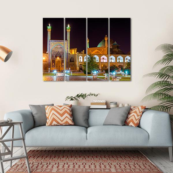 View Of Shah Imam Mosque In Isfahan Iran Canvas Wall Art-4 Horizontal-Gallery Wrap-34" x 24"-Tiaracle