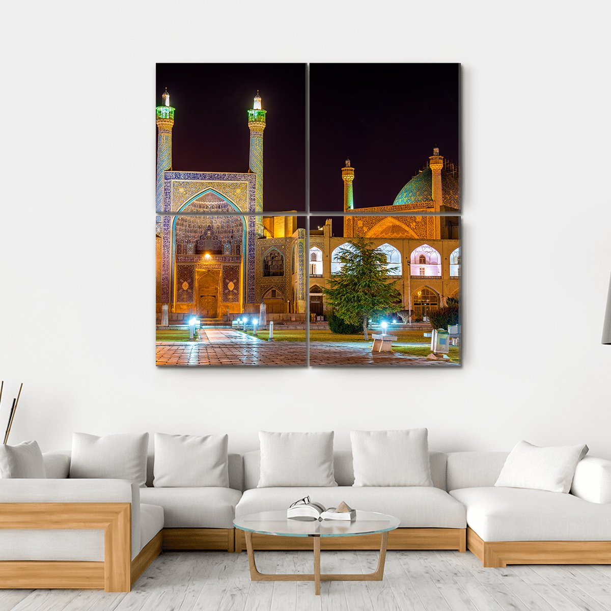 View Of Shah Imam Mosque In Isfahan Iran Canvas Wall Art-4 Square-Gallery Wrap-17" x 17"-Tiaracle