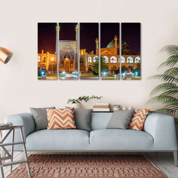 View Of Shah Imam Mosque In Isfahan Iran Canvas Wall Art-5 Horizontal-Gallery Wrap-22" x 12"-Tiaracle