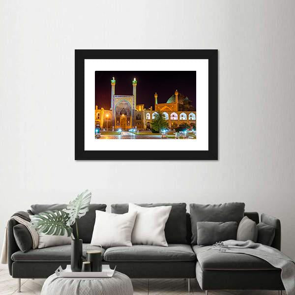 View Of Shah Imam Mosque In Isfahan Iran Canvas Wall Art-3 Horizontal-Gallery Wrap-25" x 16"-Tiaracle