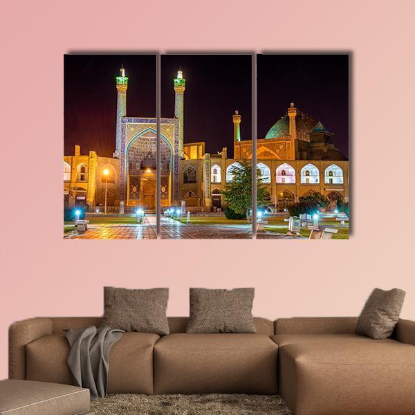 View Of Shah Imam Mosque In Isfahan Iran Canvas Wall Art-3 Horizontal-Gallery Wrap-25" x 16"-Tiaracle