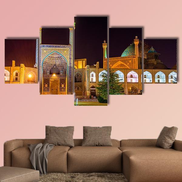 View Of Shah Imam Mosque In Isfahan Iran Canvas Wall Art-5 Star-Gallery Wrap-62" x 32"-Tiaracle