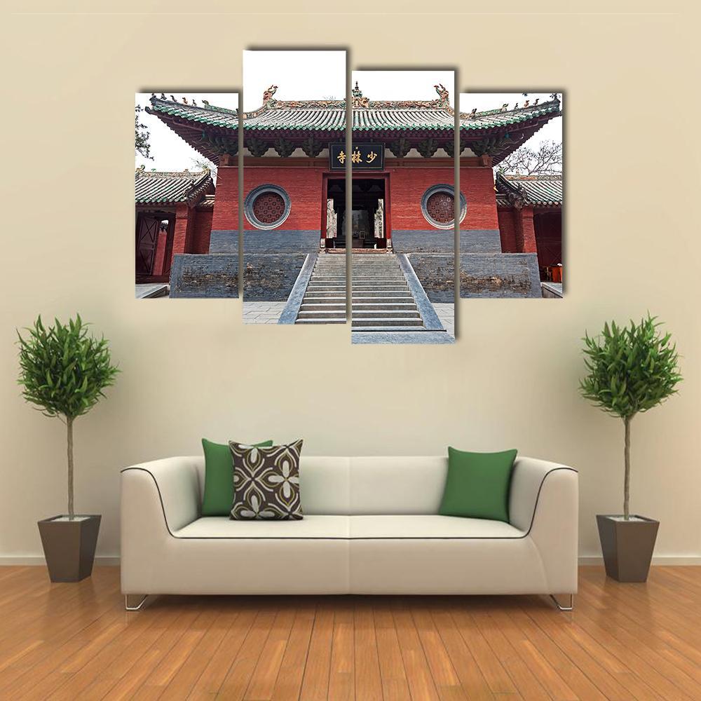 View Of Shaolin Temple In China Canvas Wall Art-4 Pop-Gallery Wrap-50" x 32"-Tiaracle