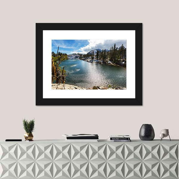 View Of Sierra Nevada Mountain Canvas Wall Art-1 Piece-Framed Print-20" x 16"-Tiaracle