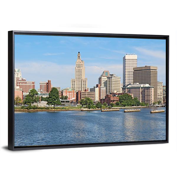 View Of Skyline Of Providence Canvas Wall Art-5 Horizontal-Gallery Wrap-22" x 12"-Tiaracle