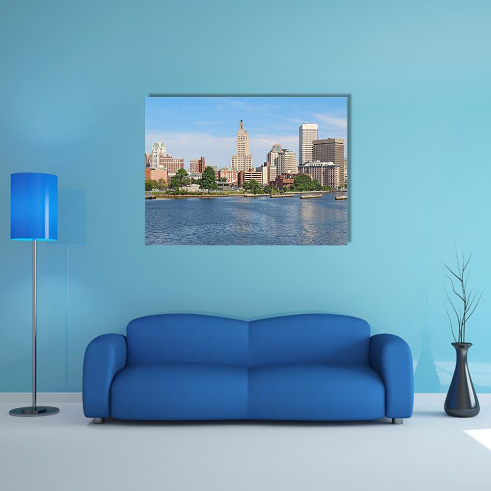 View Of Skyline Of Providence Canvas Wall Art-5 Pop-Gallery Wrap-47" x 32"-Tiaracle