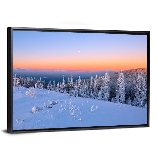 View Of Snow Covered Trees Canvas Wall Art-3 Horizontal-Gallery Wrap-25" x 16"-Tiaracle