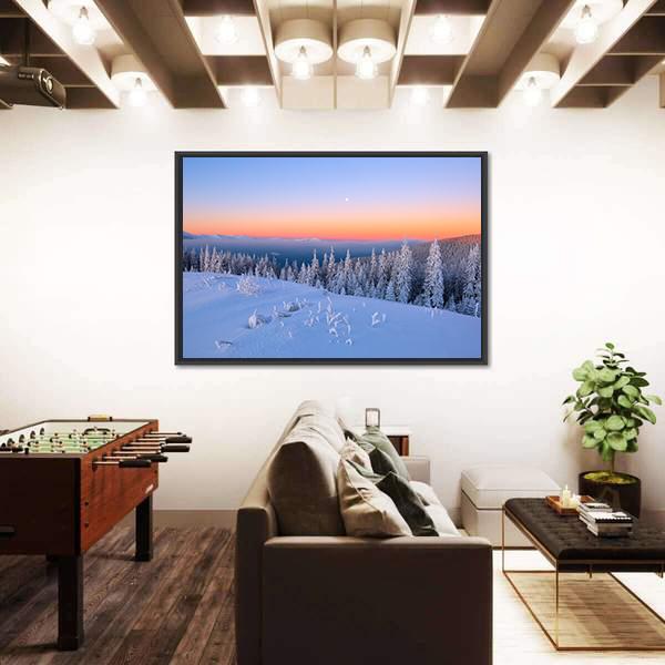 View Of Snow Covered Trees Canvas Wall Art-3 Horizontal-Gallery Wrap-25" x 16"-Tiaracle