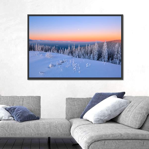 View Of Snow Covered Trees Canvas Wall Art-3 Horizontal-Gallery Wrap-25" x 16"-Tiaracle