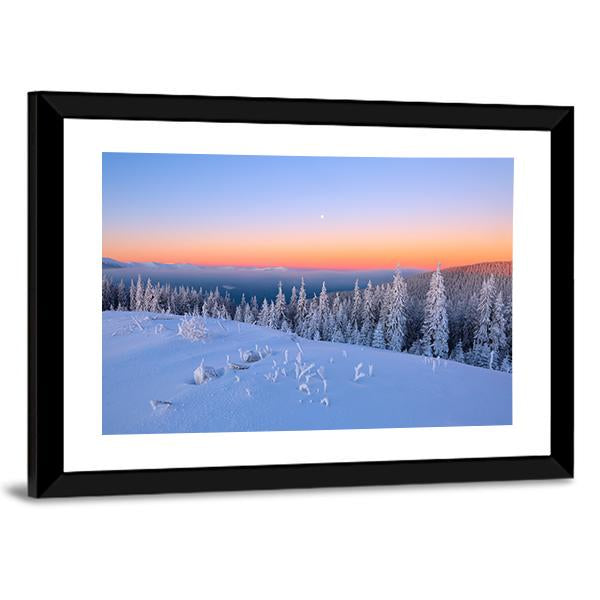 View Of Snow Covered Trees Canvas Wall Art-3 Horizontal-Gallery Wrap-25" x 16"-Tiaracle