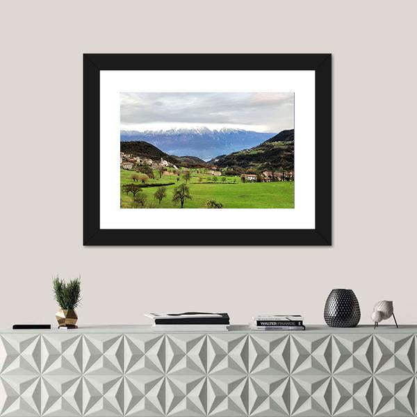 View Of South Tyrol Canvas Wall Art-1 Piece-Framed Print-20" x 16"-Tiaracle