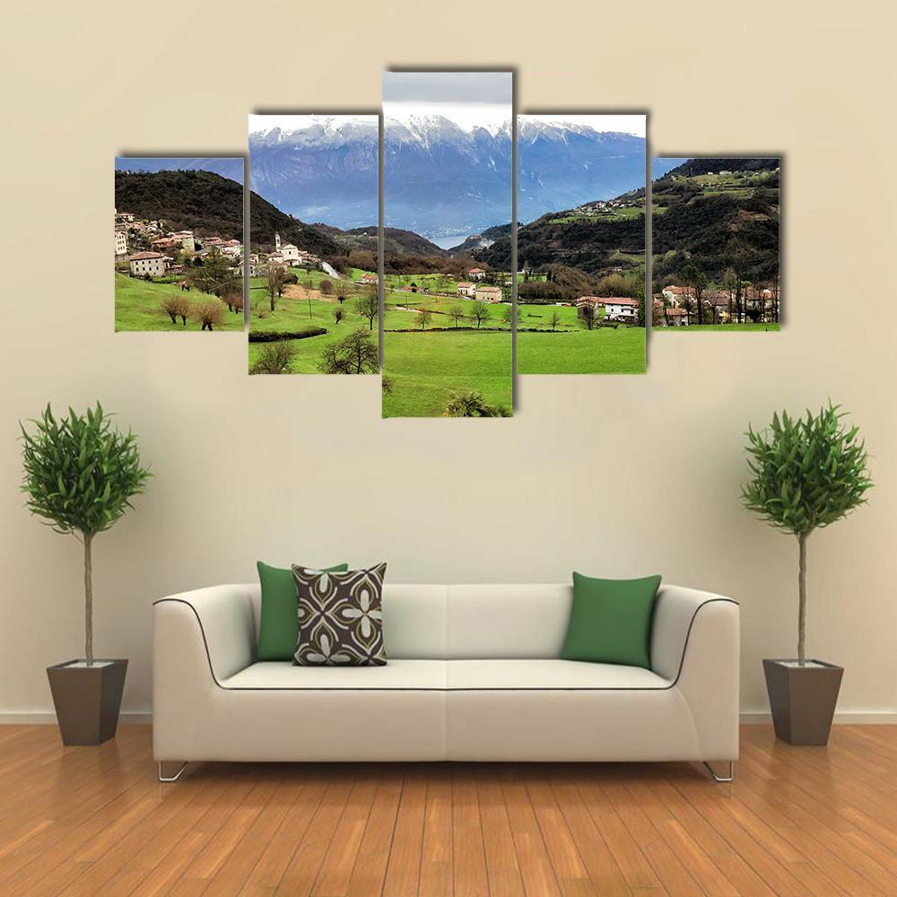 View Of South Tyrol Canvas Wall Art-5 Star-Gallery Wrap-62" x 32"-Tiaracle
