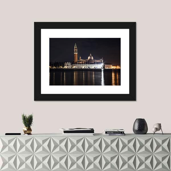 View Of St George's Church From Venice Canvas Wall Art-1 Piece-Framed Print-20" x 16"-Tiaracle