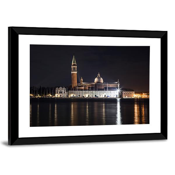 View Of St George's Church From Venice Canvas Wall Art-3 Horizontal-Gallery Wrap-25" x 16"-Tiaracle