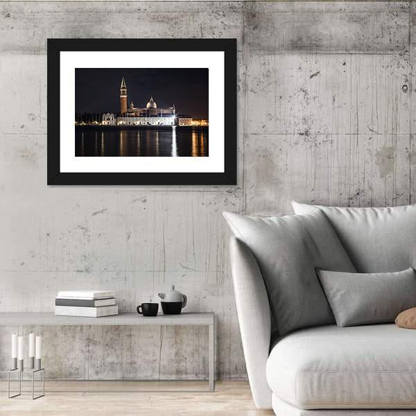 View Of St George's Church From Venice Canvas Wall Art-3 Horizontal-Gallery Wrap-25" x 16"-Tiaracle