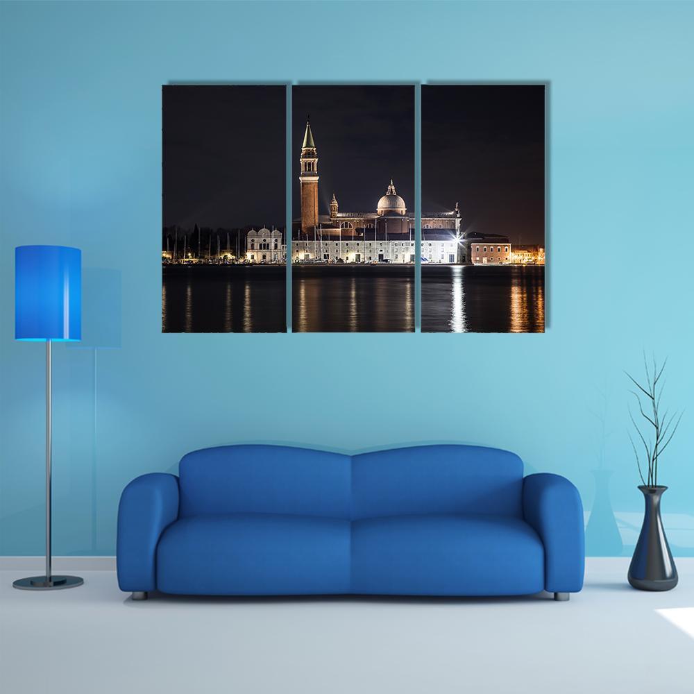 View Of St George's Church From Venice Canvas Wall Art-3 Horizontal-Gallery Wrap-37" x 24"-Tiaracle