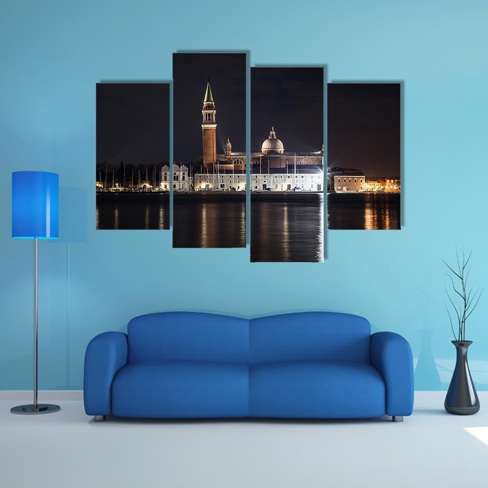 View Of St George's Church From Venice Canvas Wall Art-4 Pop-Gallery Wrap-50" x 32"-Tiaracle