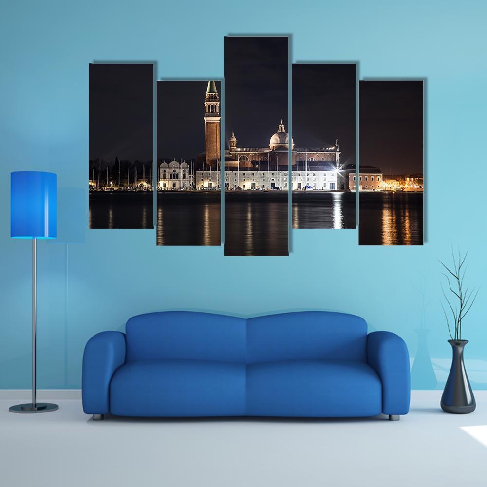View Of St George's Church From Venice Canvas Wall Art-5 Pop-Gallery Wrap-47" x 32"-Tiaracle