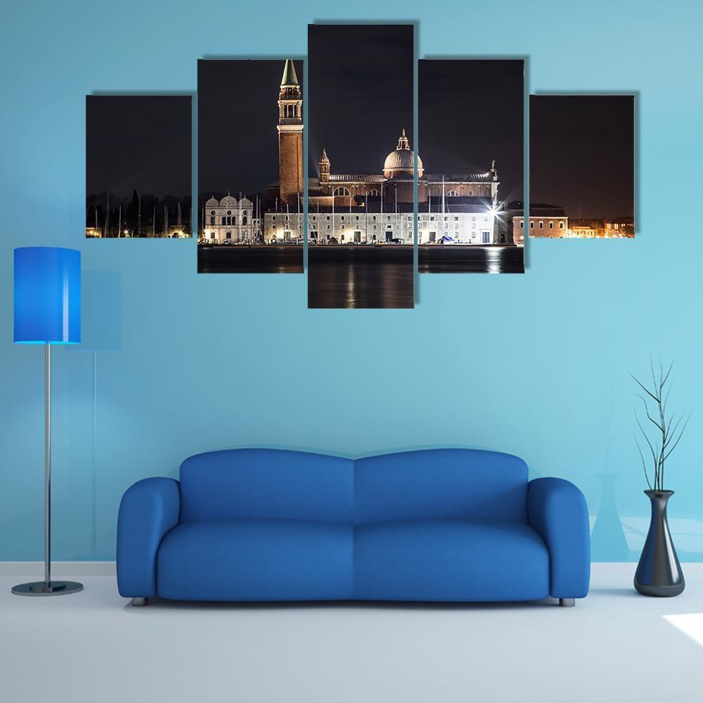 View Of St George's Church From Venice Canvas Wall Art-5 Star-Gallery Wrap-62" x 32"-Tiaracle