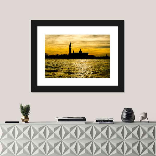 View Of St Giorgio Maggiore Church Canvas Wall Art-1 Piece-Framed Print-20" x 16"-Tiaracle