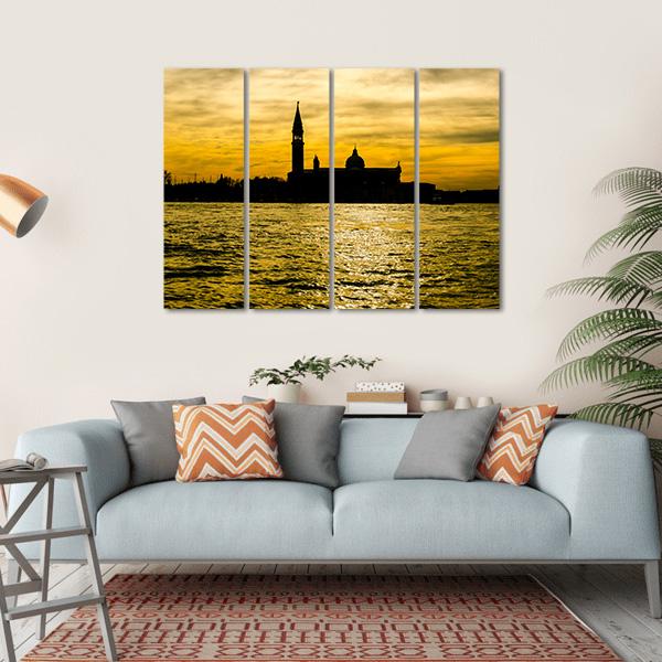 View Of St Giorgio Maggiore Church Canvas Wall Art-4 Horizontal-Gallery Wrap-34" x 24"-Tiaracle