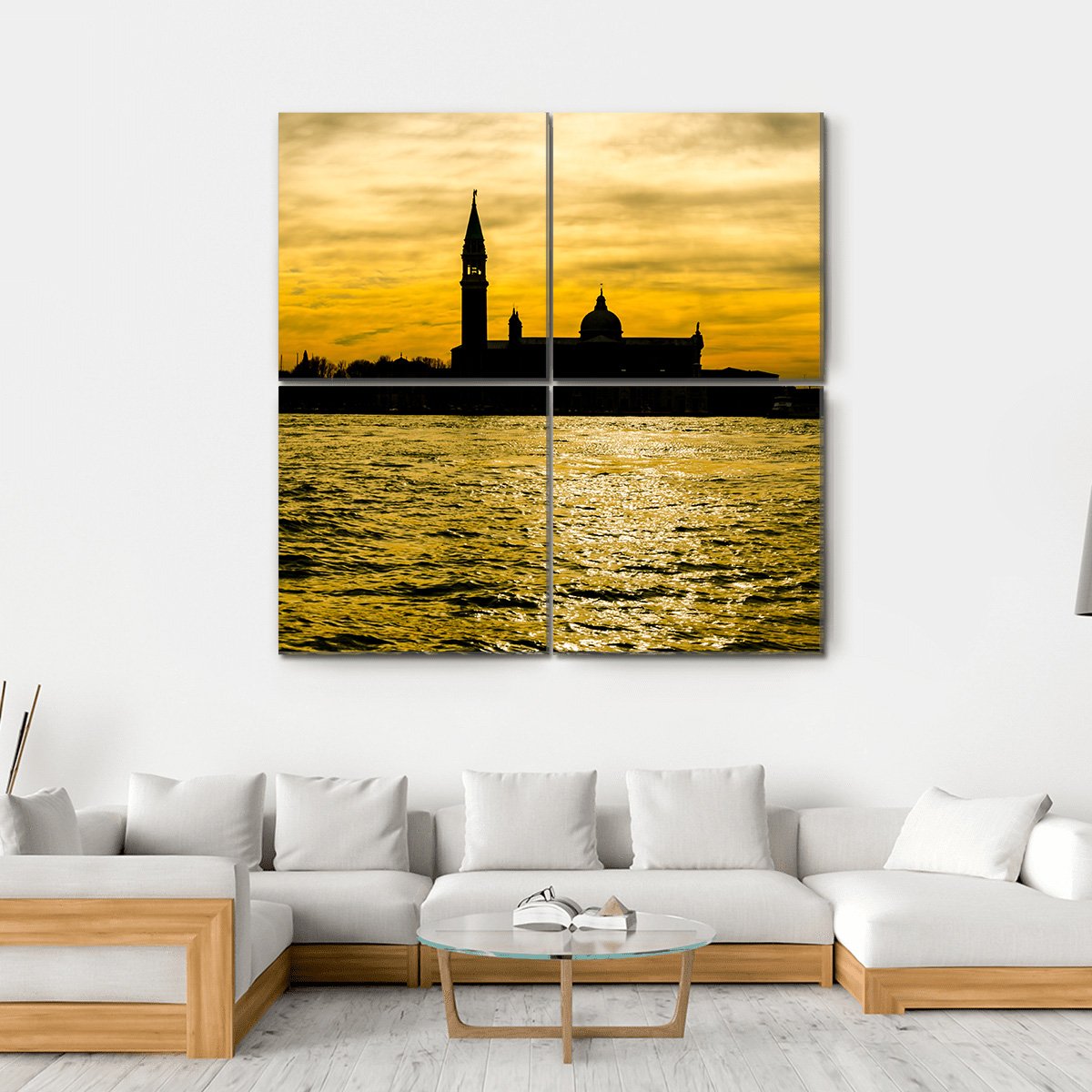 View Of St Giorgio Maggiore Church Canvas Wall Art-4 Square-Gallery Wrap-17" x 17"-Tiaracle