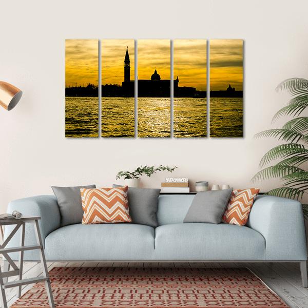 View Of St Giorgio Maggiore Church Canvas Wall Art-5 Horizontal-Gallery Wrap-22" x 12"-Tiaracle