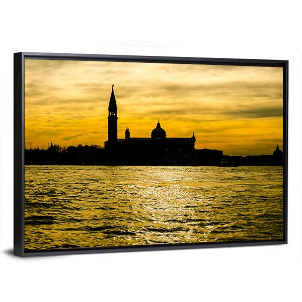 View Of St Giorgio Maggiore Church Canvas Wall Art-3 Horizontal-Gallery Wrap-25" x 16"-Tiaracle