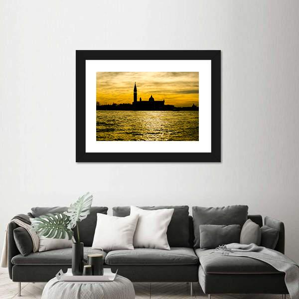 View Of St Giorgio Maggiore Church Canvas Wall Art-3 Horizontal-Gallery Wrap-25" x 16"-Tiaracle