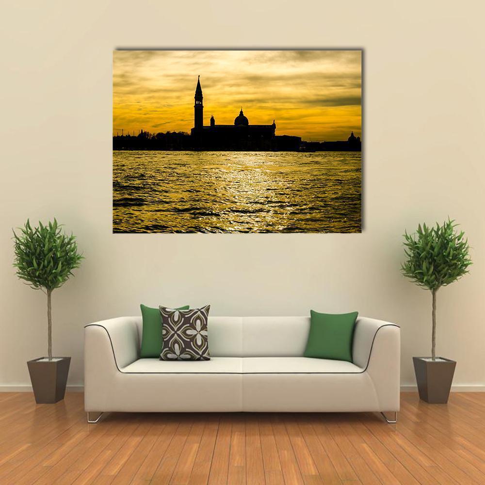 View Of St Giorgio Maggiore Church Canvas Wall Art-1 Piece-Gallery Wrap-48" x 32"-Tiaracle