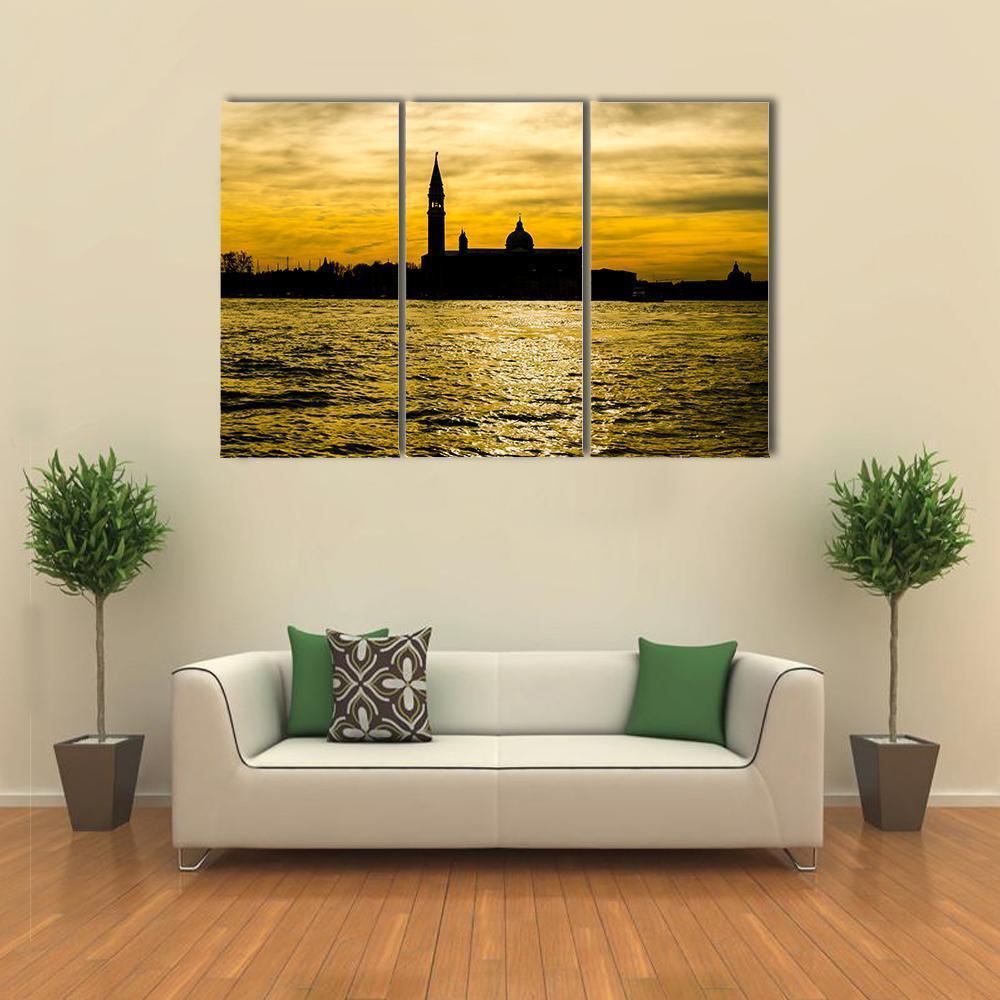 View Of St Giorgio Maggiore Church Canvas Wall Art-3 Horizontal-Gallery Wrap-37" x 24"-Tiaracle