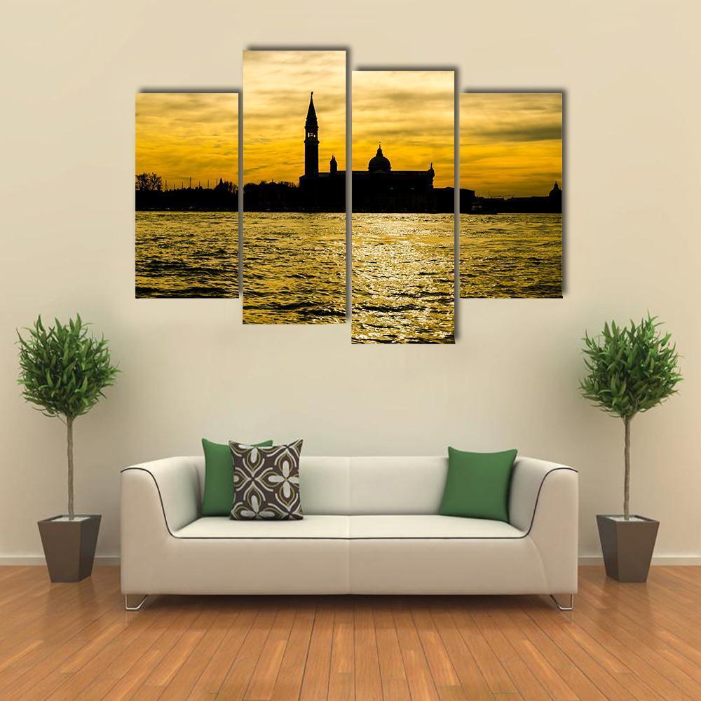 View Of St Giorgio Maggiore Church Canvas Wall Art-4 Pop-Gallery Wrap-50" x 32"-Tiaracle