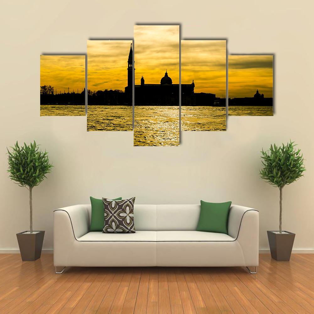View Of St Giorgio Maggiore Church Canvas Wall Art-5 Star-Gallery Wrap-62" x 32"-Tiaracle