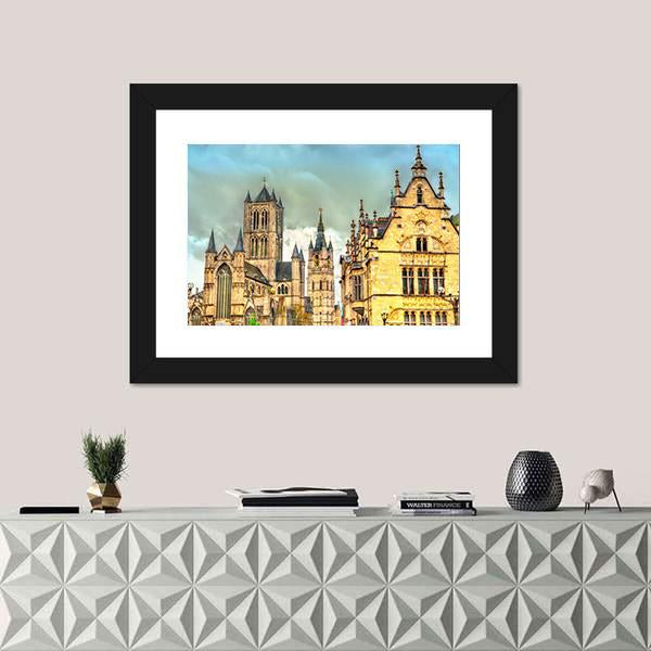 View Of St Nicholas Church Canvas Wall Art-1 Piece-Framed Print-20" x 16"-Tiaracle