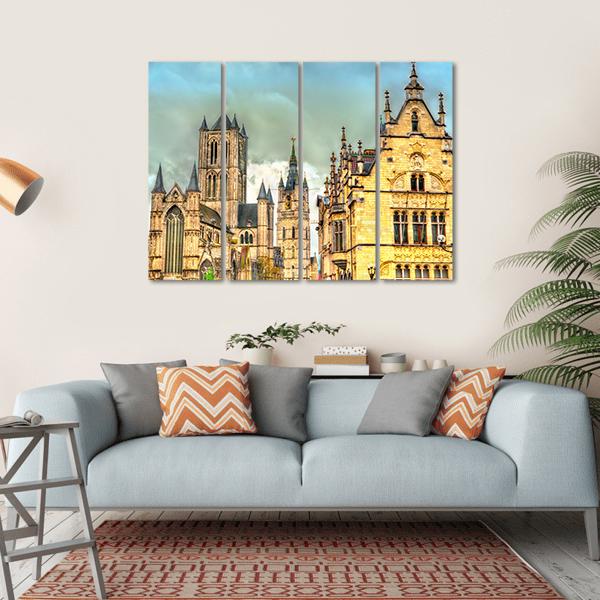 View Of St Nicholas Church Canvas Wall Art-4 Horizontal-Gallery Wrap-34" x 24"-Tiaracle
