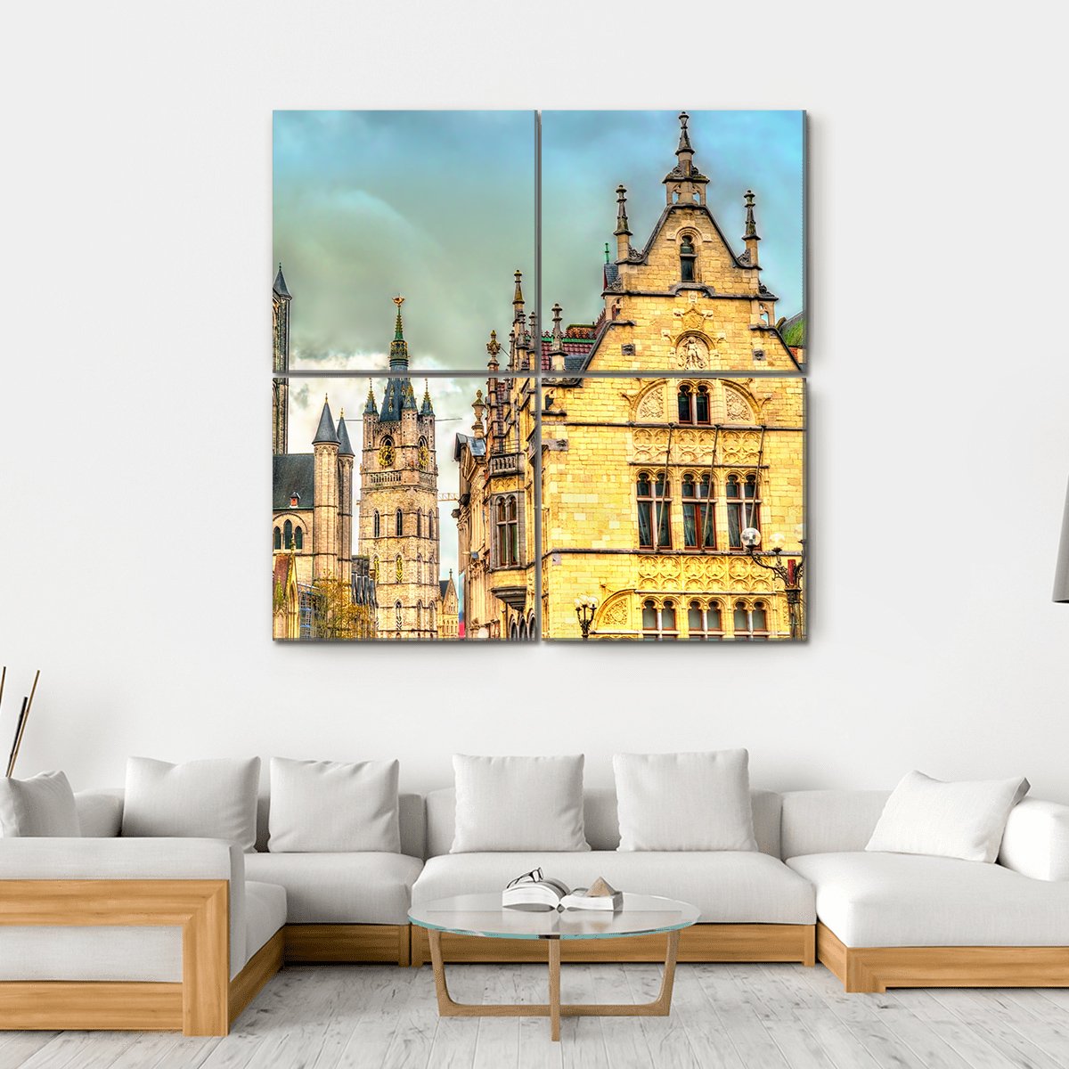 View Of St Nicholas Church Canvas Wall Art-4 Square-Gallery Wrap-17" x 17"-Tiaracle