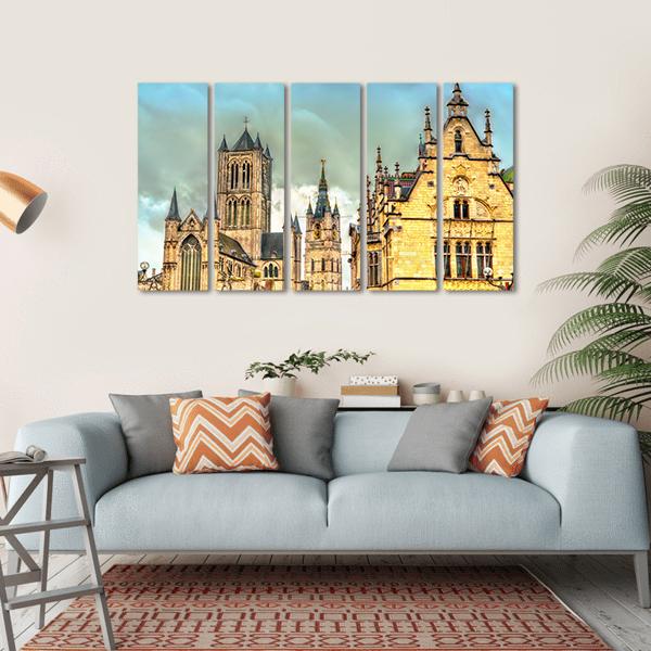 View Of St Nicholas Church Canvas Wall Art-5 Horizontal-Gallery Wrap-22" x 12"-Tiaracle