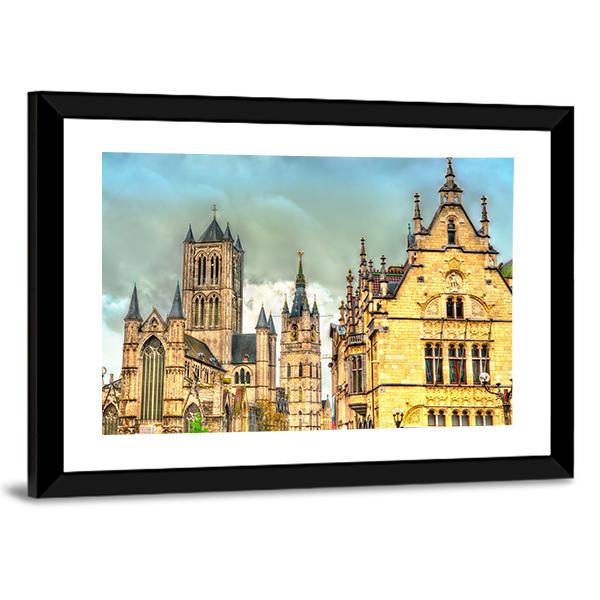 View Of St Nicholas Church Canvas Wall Art-5 Horizontal-Gallery Wrap-22" x 12"-Tiaracle