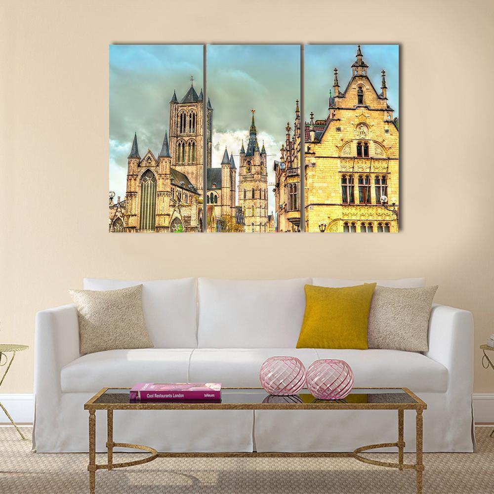 View Of St Nicholas Church Canvas Wall Art-3 Horizontal-Gallery Wrap-37" x 24"-Tiaracle