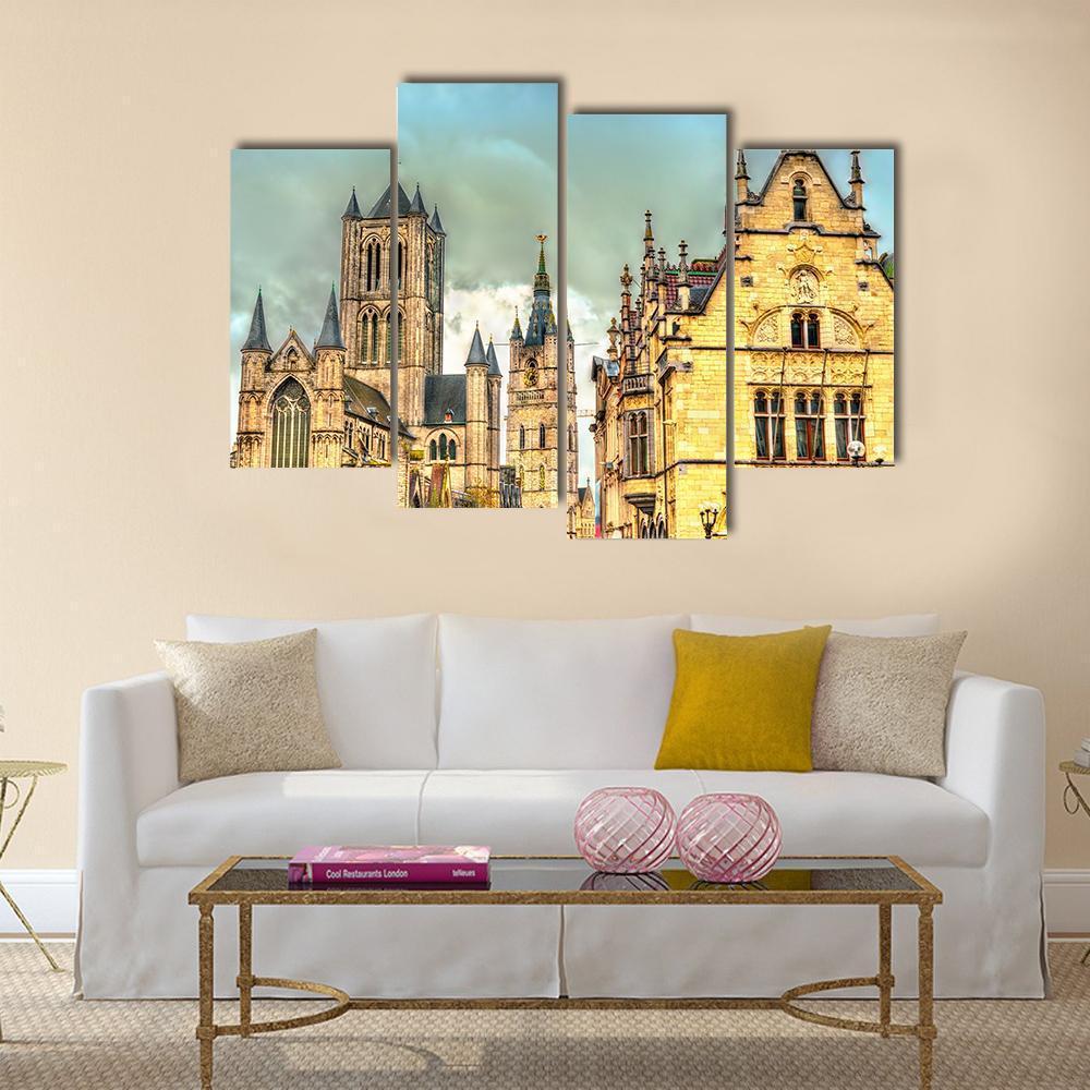 View Of St Nicholas Church Canvas Wall Art-4 Pop-Gallery Wrap-50" x 32"-Tiaracle