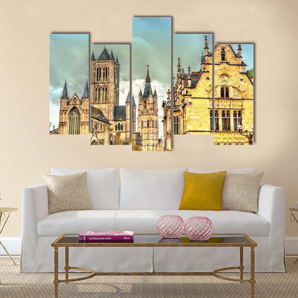 View Of St Nicholas Church Canvas Wall Art-5 Pop-Gallery Wrap-47" x 32"-Tiaracle