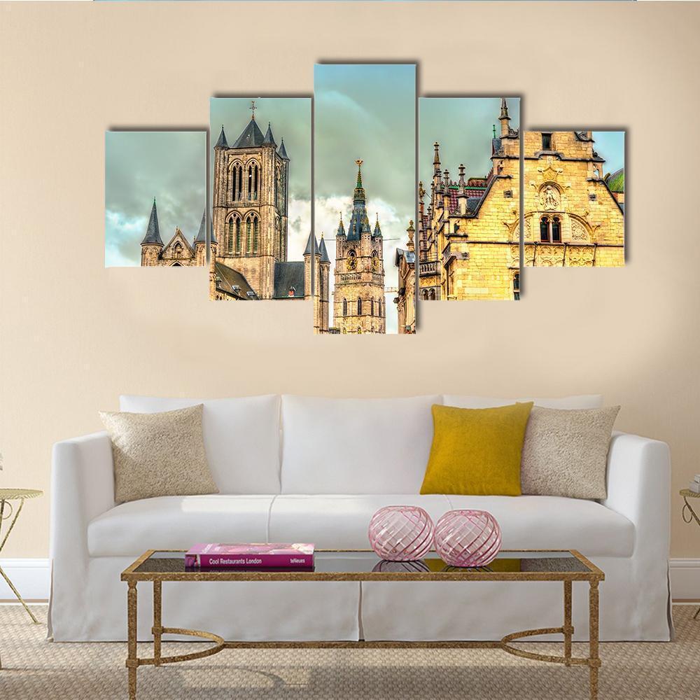 View Of St Nicholas Church Canvas Wall Art-3 Horizontal-Gallery Wrap-37" x 24"-Tiaracle