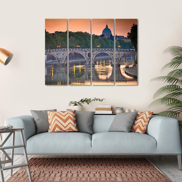 View Of St Peter's Basilica Canvas Wall Art-4 Horizontal-Gallery Wrap-34" x 24"-Tiaracle