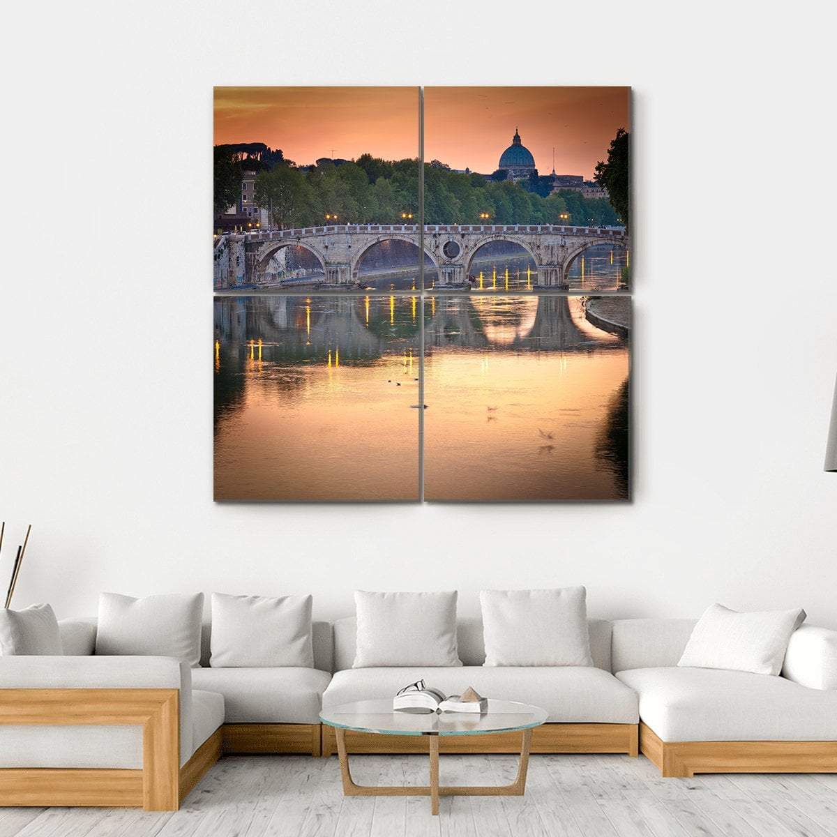 View Of St Peter's Basilica Canvas Wall Art-4 Square-Gallery Wrap-17" x 17"-Tiaracle
