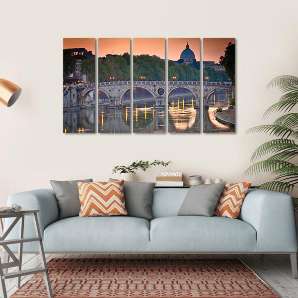 View Of St Peter's Basilica Canvas Wall Art-5 Horizontal-Gallery Wrap-22" x 12"-Tiaracle