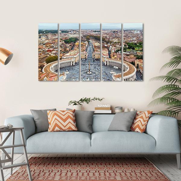 View Of St Peter Square In Rome Canvas Wall Art-5 Horizontal-Gallery Wrap-22" x 12"-Tiaracle